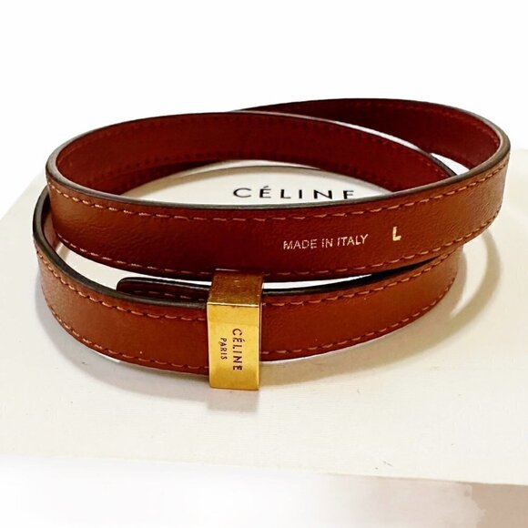 Celine Triple Tour Wrap Leather Bracelet, Never used, In Original Box, Burgundy - Picture 1 of 16